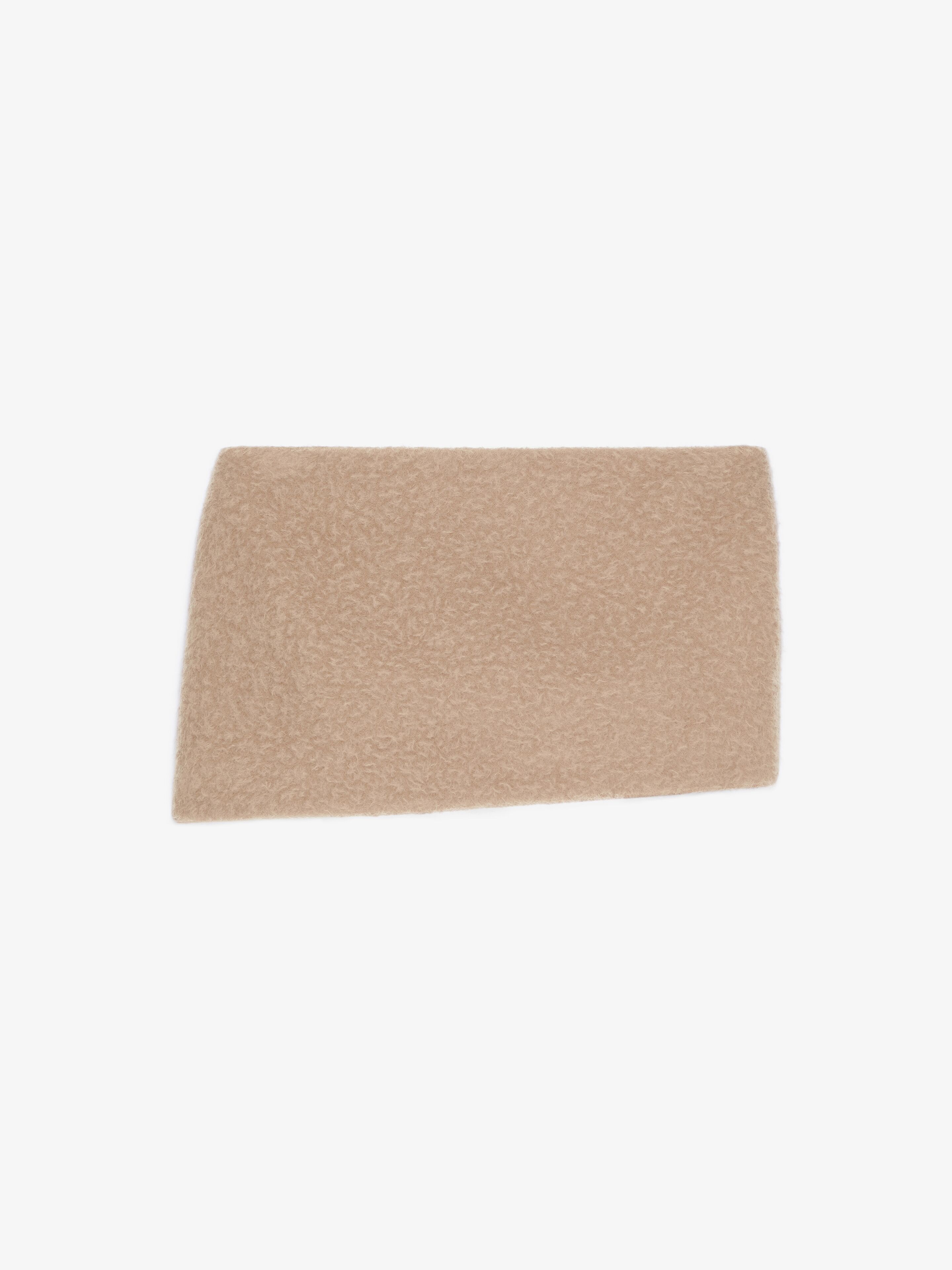 Mini asymmetric skirt in alpaca bouclette wool